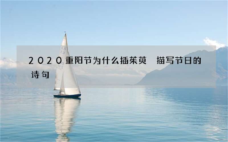 2020重阳节为什么插茱萸 描写节日的诗句